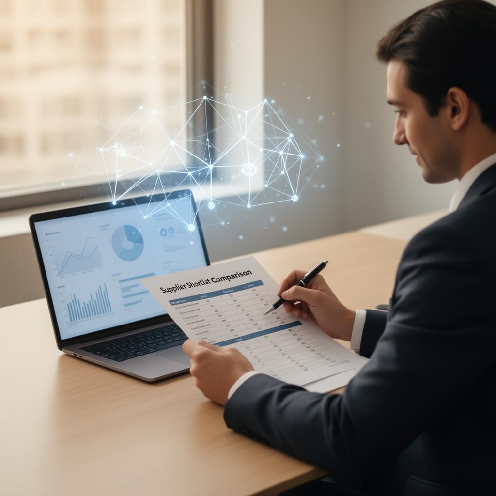 AI-powered supplier shortlist with a procurement professional making the final decision
